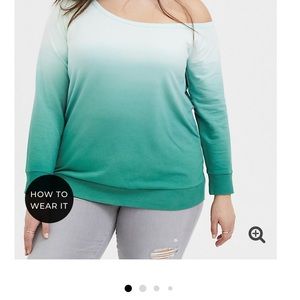 NWT Off the shoulder ombré sweatshirt sz 2